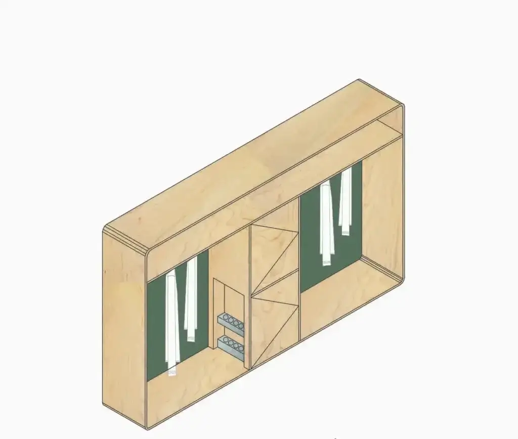 Enwurf 3D Visualisierung Garderobenmobiliar